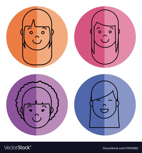 People Faces Icon Royalty Free Vector Image Vectorstock