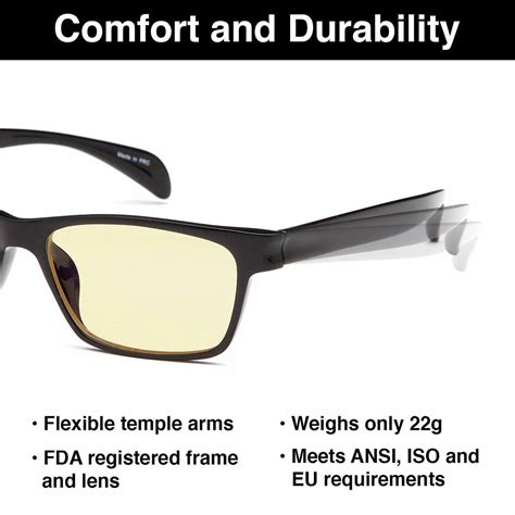 Gamma Ray Blue Light Blocking Glasses Amber Tint Lens Reduces Eye Strain Uv Glare And Fatigue