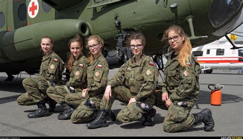 Poland Army Aviation Glamour Military Personnel At