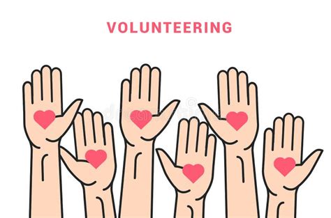 Volunteer Vector Icon Heart Care Team Charity Volunteer Hand Symbol