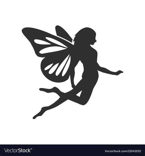 Flying Fairy Silhouette Vector Character Graphic Logo Design Download