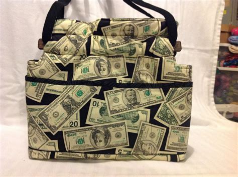 Money Bags Dollars Reversible Handbag Purse Bag Cotton Quilted Etsy
