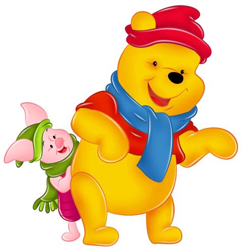 Winnie The Pooh And Piglet With Winter Hats Winnie The Pooh Winnie