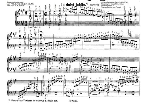 In Dulci Jubilo Bwv 729 By Js Bach Secrets Of Organ Playing