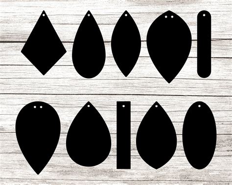Teardrop Earrings SVG Earring Template svg Leather | Etsy