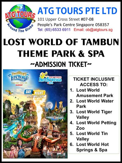 Besides natural attractions such as hot springs and jungle, there's a water park, a theme park, and a zoo. Qoo10 - LOWEST EVER! $14 For LOST WORLD OF TAMBUN (IPOH ...