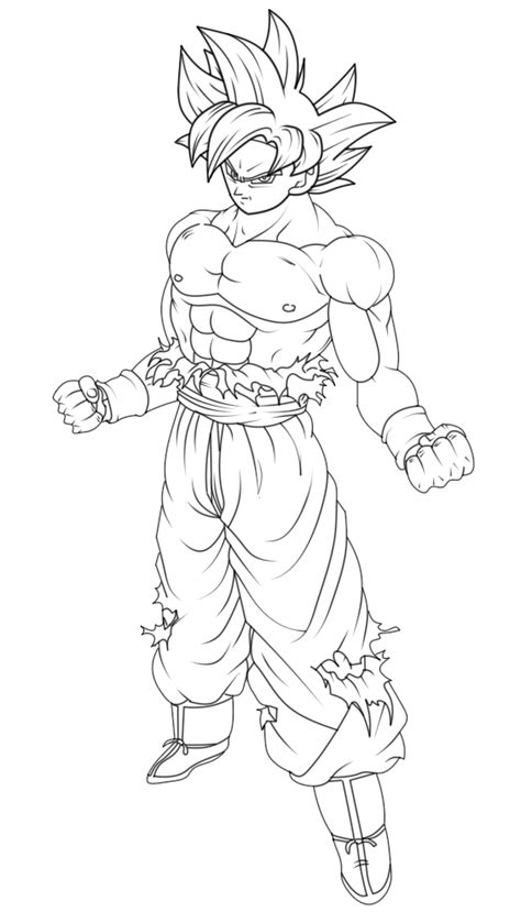 Goku Ultra Instinct Lineart Drawing Goku Ultra Instinct Album On