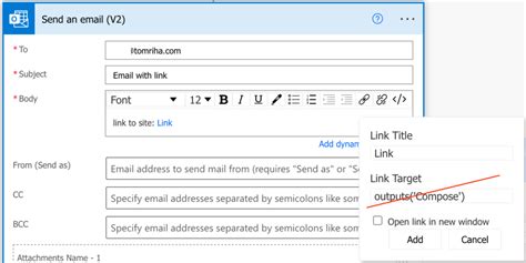 Use Dynamic Hyperlink In An Email Sent By Power Automate