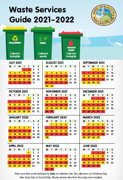 Recycling Calendar For 2022 Template Calendar Design