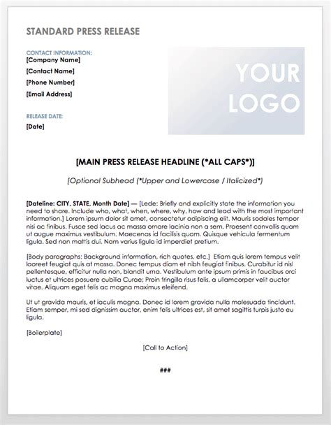 If you scroll down the page you'll see the big yellow download now. Free Press Release Templates | Smartsheet