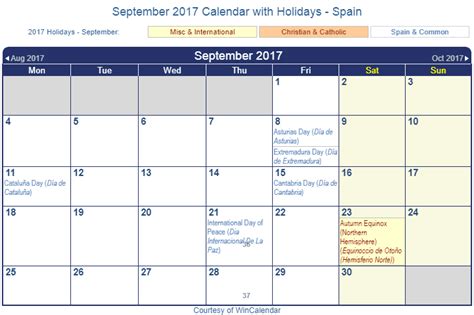 2017 malaysia public holiday calendar. Print Friendly September 2017 Spain Calendar for printing