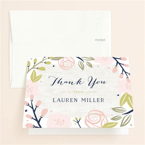 Stationery or thank you note cards. Spring Shower Bridal Shower Thank You Cards by Carolyn ...