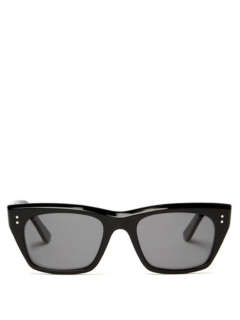 céline angular d frame acetate sunglasses in black lyst