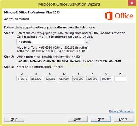 Ada microsoft office 365, 2010, 2007, 2013, 2016. Aktivasi Microsoft Office 2013 Menggunakan Telpon Secara ...