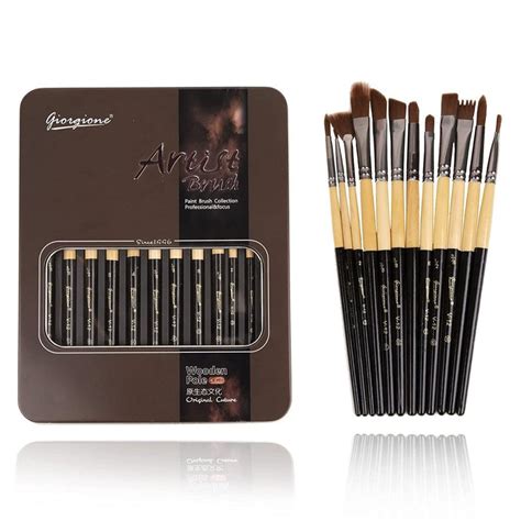 Giorgione Professional Artist Paint Brushes Set Set Of 12 Oytra