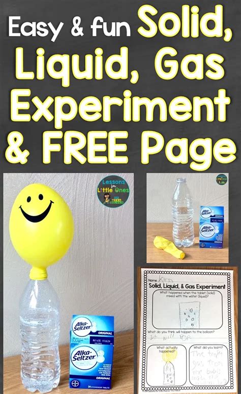 Easy & Fun Solid, Liquid, Gas Science Experiment with Free Printable ...