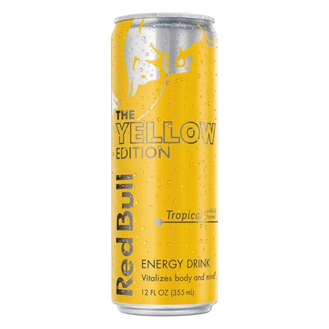 1 Can Red Bull Energy Drink Tropical 12 Fl Oz Yellow Edition