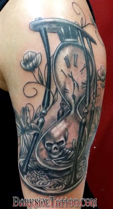 Black And Gray Hourglass Tattoo By Dave Racci Tattoonow