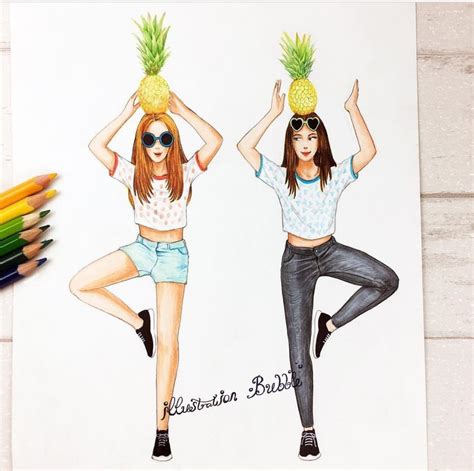 Pin By 𝐓𝐚𝐞𝐂𝐮𝐩𝐩𝐬 On Girls Drawing Bff Drawings Best Friend