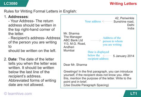 learnhive icse grade  english letter writing lessons