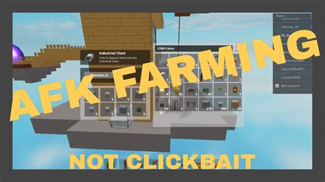 Roblox Skyblock How To Afk Farm Youtube