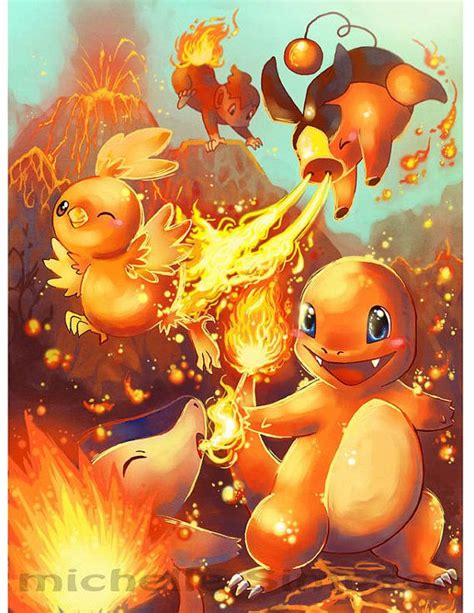Pokemon Fire Starters Poster By Michiscribbles On Etsy 1250