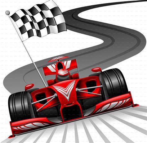 Formula 1 Red Car on Race Track by Bluedarkat | GraphicRiver png image