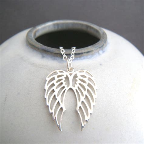Sterling Silver Double Angel Wings Necklace Sweet Angelic Charm