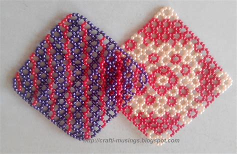 Crafti Musings More Sparkling Beaded Coasters 8 Bead Circle