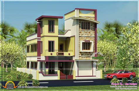 2470 Sq Ft 3 Storied Tamilnadu House Rendering Kerala Home Design