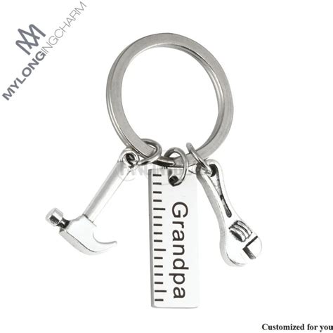304 Stainless Steel Keychain 1pc Personalized Keychain Grandpas Tools