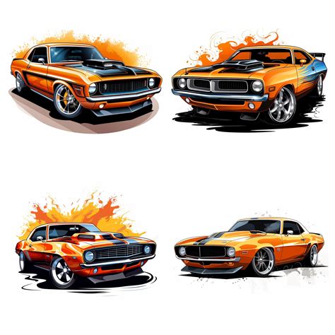 37 Muscle Car Clipart High Quality Classic Car Art Png Etsy