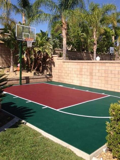 This half court basketball court was designed to be used for multiple sports. 20' x 25' Basketball Court - DunkStar DIY Backyard Courts
