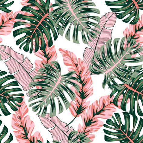 Premium Vector Fashionable Seamless Tropical Pattern With Bright