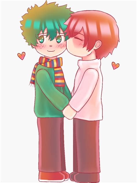 Tododeku Kiss Sticker By Incinders Redbubble