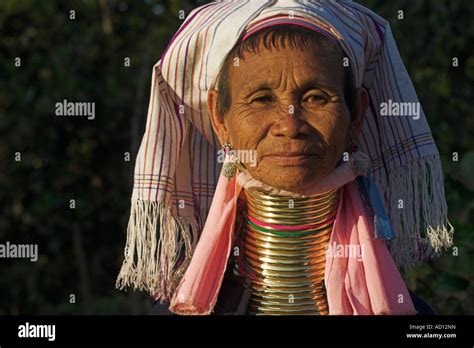Myanmar Shan State Lady From Paudaung Tribe Aka Long Neck Tribe