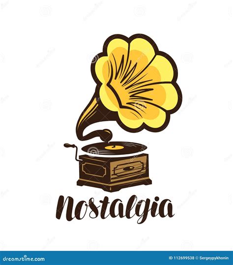 Nostalgia Logotipo Da Música Ou Símbolo Gramofone ícone Do Fonógrafo