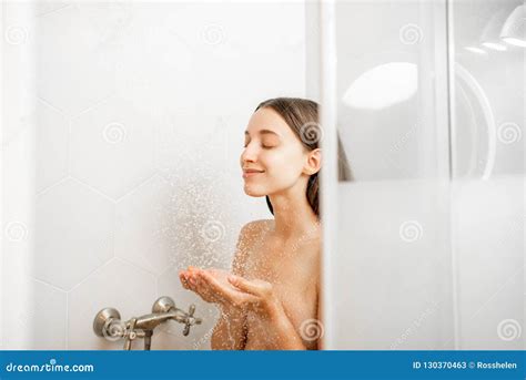 Woman Taking A Shower Stock Image Image Of Bathing