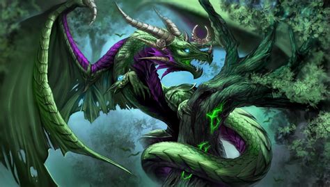 Artwork Fantasy Art Dragon Trees Green Wallpaper Coolwallpapersme