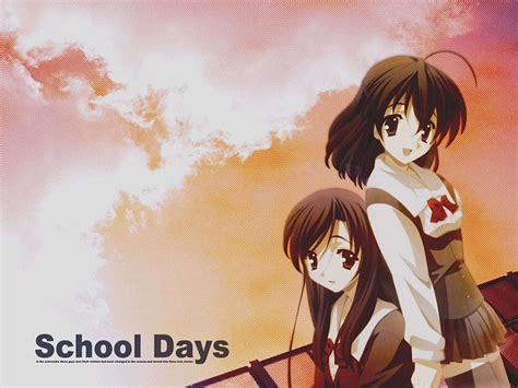 Hd Wallpaper School Days Katsura Kotonoha Saionji Sekai Anime Girls