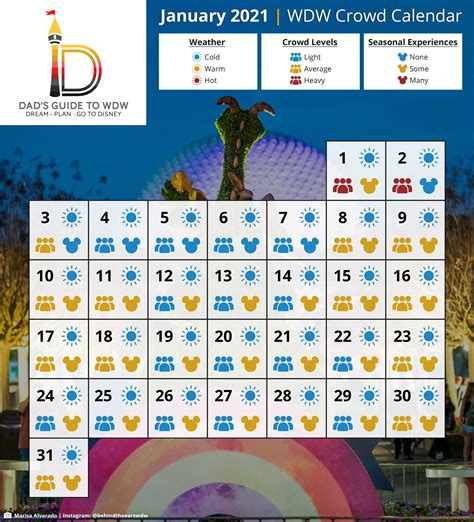 Disney Printable Calendar 2021 Disney 2021 Crowd Calendar Printable
