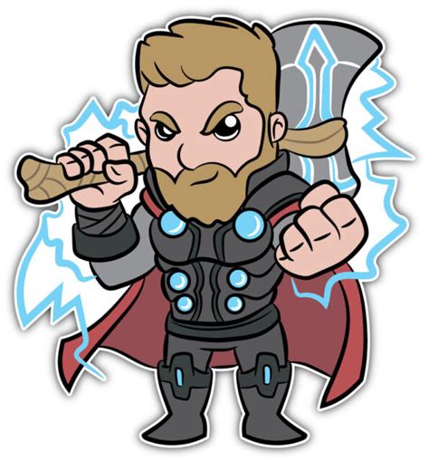 Avengers Thor Cartoon Sticker Bumper Decal Sizes Ebay