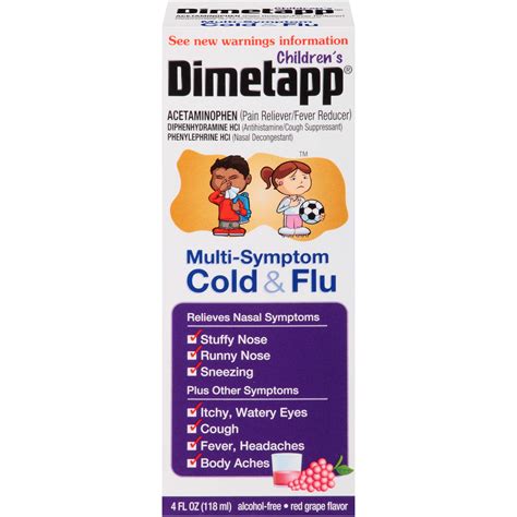 Buy Childrens Dimetapp Multi Symptom Cold And Flu 4 Fl Oz Red Grape