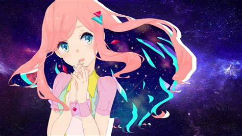Galaxy Desktop Wallpaper Anime Girl Edit By Lizzywolffire6