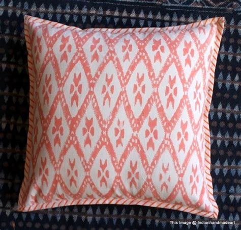 red and white 100 cotton hand block print cushion cover size 16 16 at rs 150 piece in jaipur