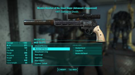 Western Revolver With Bull Barrel And Suppressor 武器 Fallout4 Mod