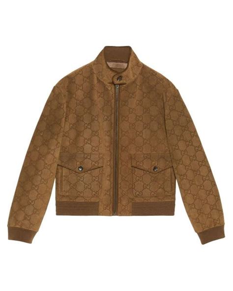 Gucci Gg Suede Bomber Jacket In Brown For Men Lyst