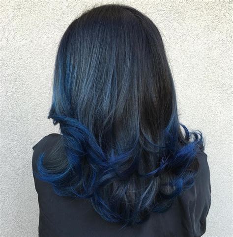 Dark Blue Hair Tips