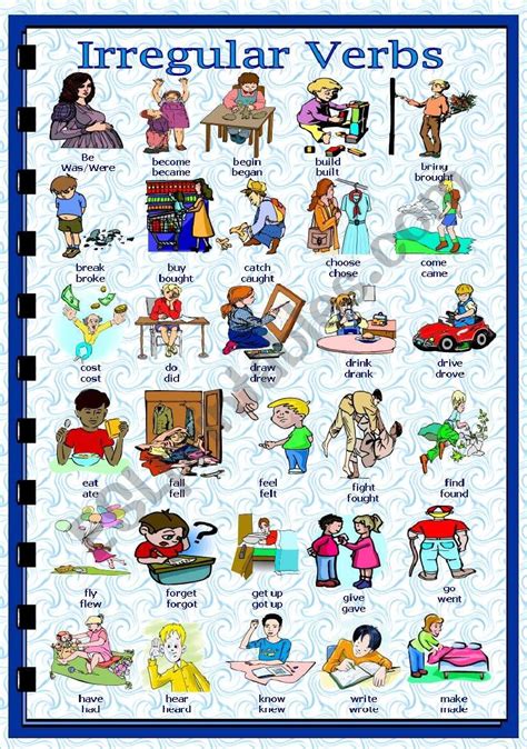 Past Simple Irregular Verbs Esl Worksheet By Vanda