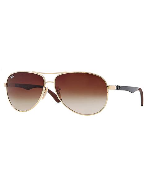 Ray Ban Double Brow Bar Pilot Sunglasses In Brown For Men Lyst